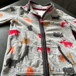 Wildlife Printed Fleece Bodysuit